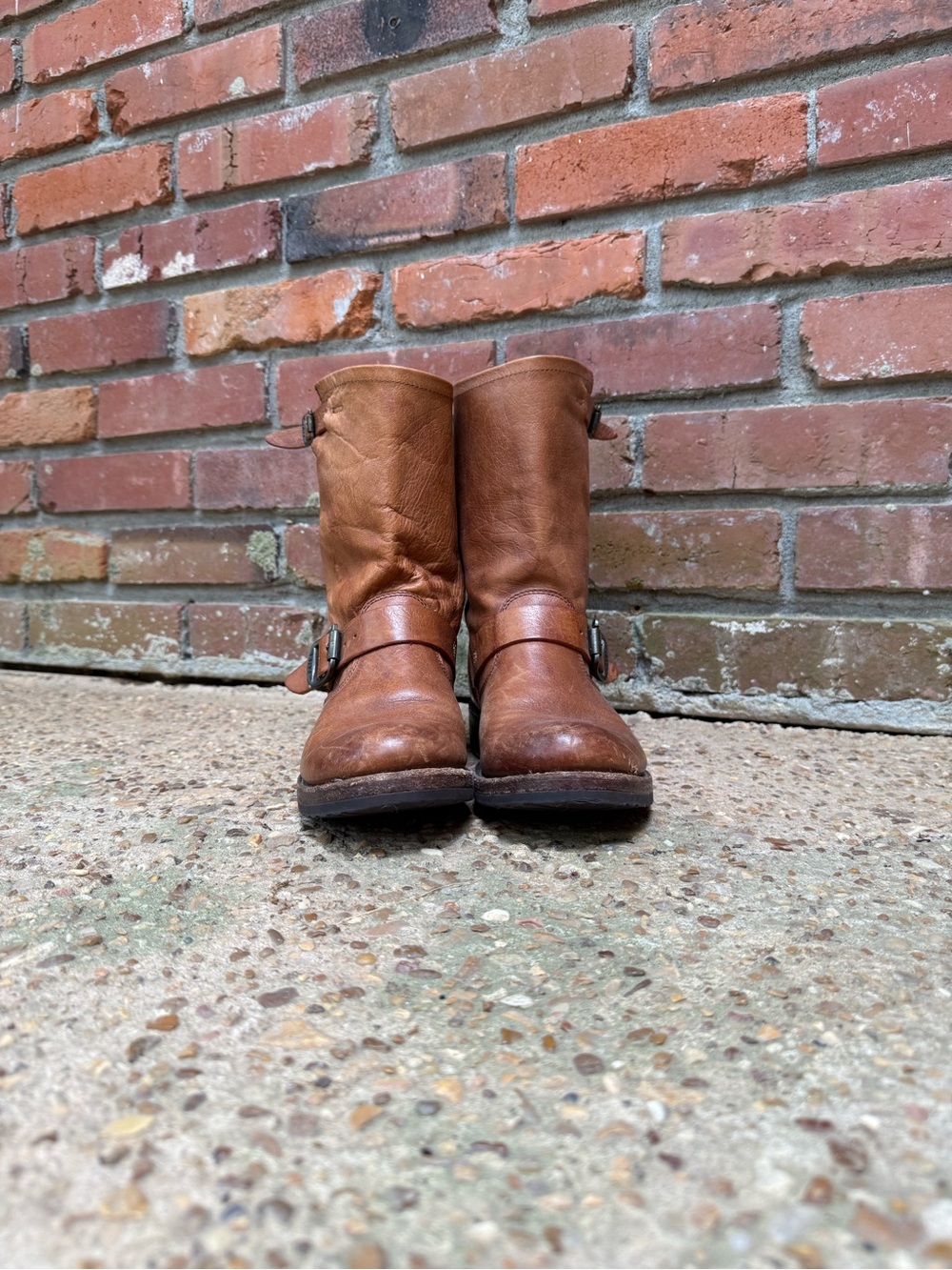 Frye Tan Leather Boot Interior Label Detail